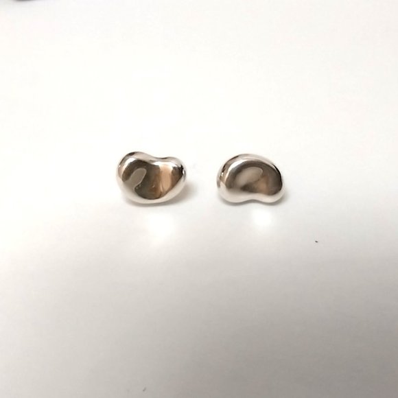 Tiffany Elsa Peretti Bean 18mm Necklace & 9mm Earrings Set Sterling Silver 925 - Picture 2 of 12